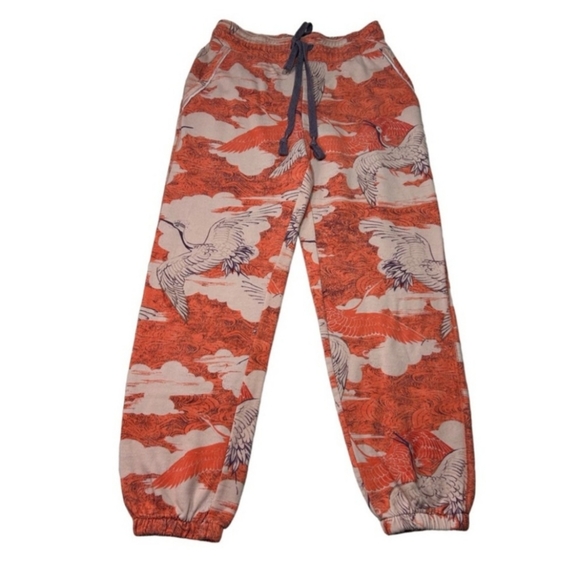 Anthropologie Dailey Practice Camilla knit jogger sweatpants cranebird print. XS - Picture 8 of 13